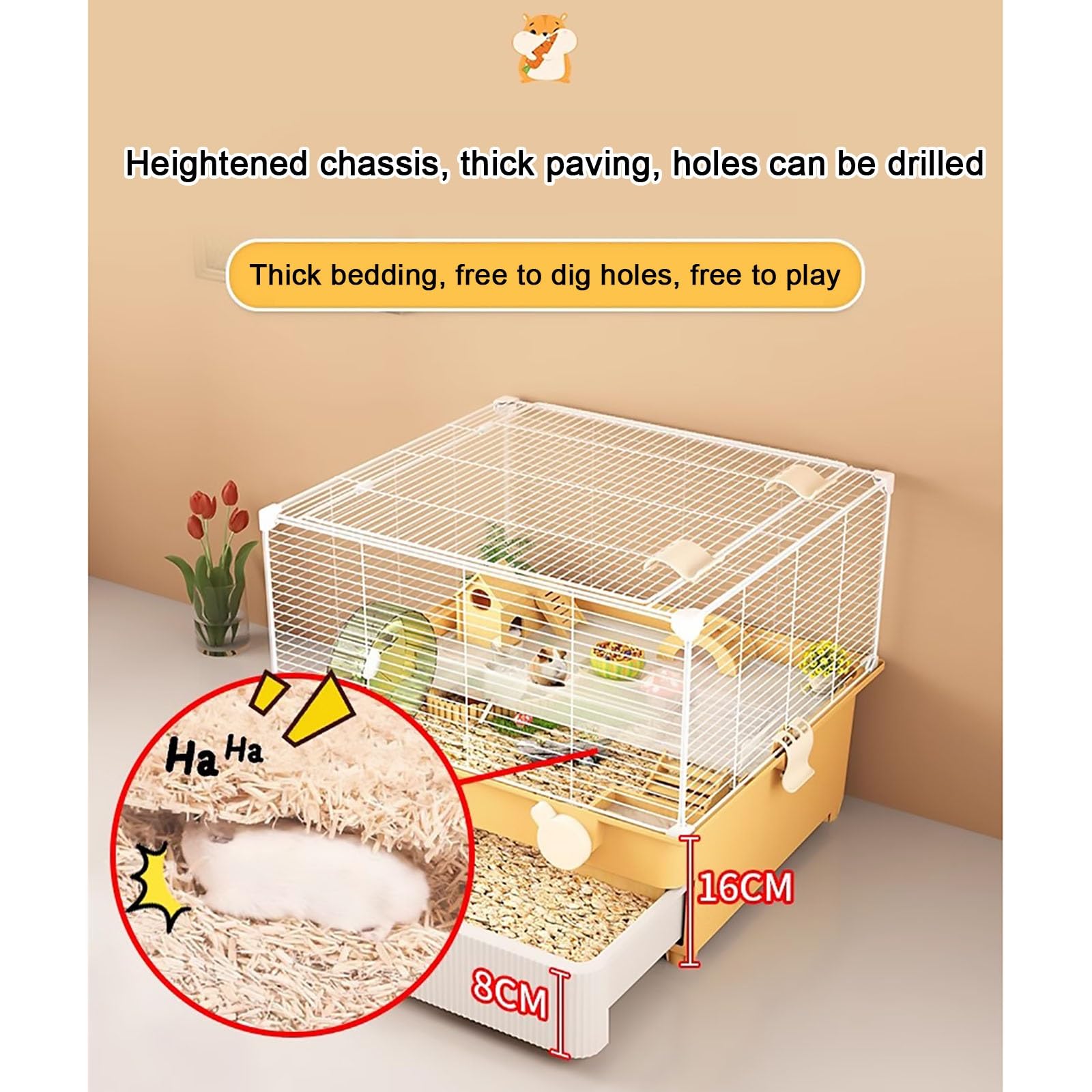 Amazon | 引き出し式ハムスターケージ、金属メッシュ高級ハムスター